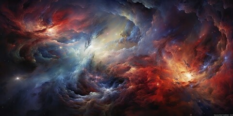 Wall Mural - AI Generated. AI Generative. Galaxy space cosmic decorative universe galaxy background in pink dark colors. Graphic Art