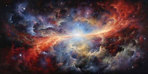 Wall Mural - AI Generated. AI Generative. Galaxy space cosmic decorative universe galaxy background in pink dark colors. Graphic Art