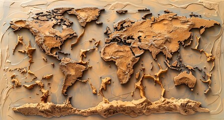 3D world map illustration	
