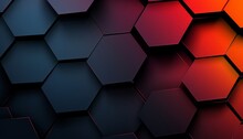 Neon Hexagons Pattern On Dark Backdrop For Contemporary Design Projects And Creative Concepts.