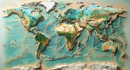 Wall Mural - 3D world map illustration