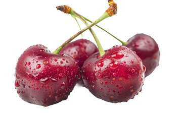 cherries on white background