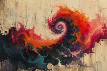 Poster - Colorful canvas explodes with abstract doodles, swirling spirals, and dynamic textures in a vibrant display.