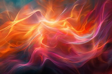 Poster - Abstract light dances in futuristic design, neon vibrancy and ethereal glows.