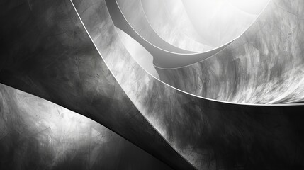 Poster - Abstract light play in monochrome, with a futuristic design incorporating texture overlays creates a mesmerizing aesthetic.