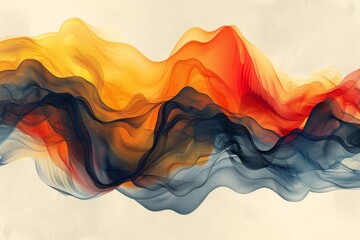 Poster - Color splashes complement minimalist designs, swirling ink with gradient textures in a modern abstract style.