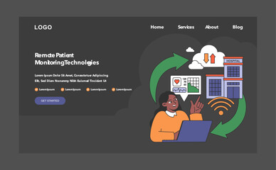Poster - Remote patient monitoring concept. Flat vector illustration.
