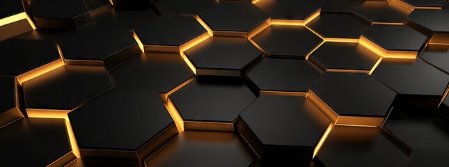 Poster -  Futuristic hexagonal background Abstract geometric grid pattern