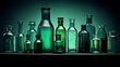 green bottles glass, generative ai