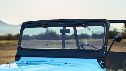 Canvas Print - Windshield of a truck