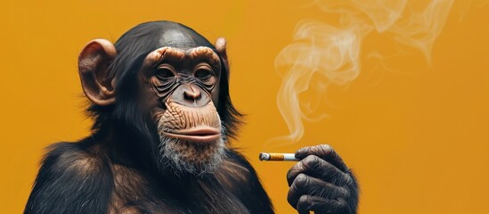 Trendy style Smoking Monkey illustration