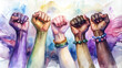 © Niza - Manos de lucha por la unidad