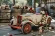 Wedding themed pedal car for honeymoon