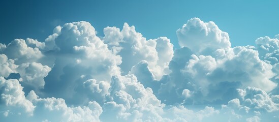 Wall Mural - serenity above: tranquil blue sky with wispy clouds offering a sense of peace and freedom