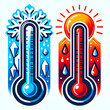 Hot vs Cold: Stylized Thermometers Depicting Contrasting Temperatures
