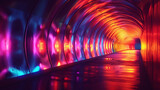 Fototapeta  - Abstract rainbow tunnel.