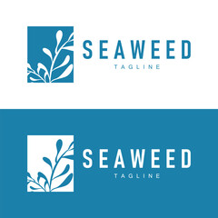 Wall Mural - Seaweed Logo Design Underwater Plant Illustration Template