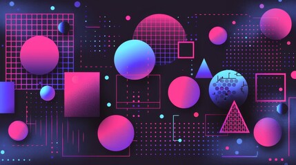 Poster - Dynamic geometric backgrounds with sharp angles and vibrant colors for striking compositions