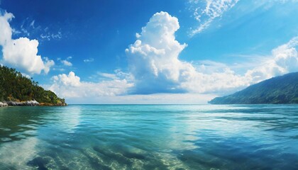 Wall Mural - Perfect sky and water of ocean