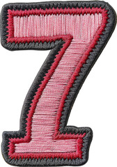 number 7 embroidery patch isolated.