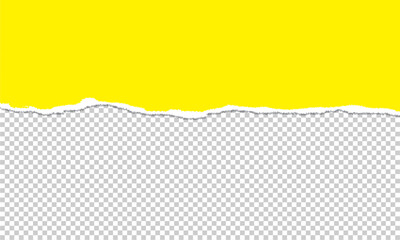 Wall Mural - Torn a half sheet of yellow paper from the bottom on white background. Vector template paper design. Vector Illustration.