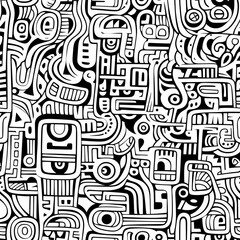 Poster - doodle art, seamless pattern