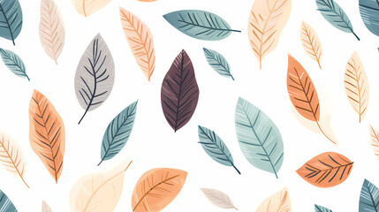 Poster - leaf background watercolor,  seamless pattern