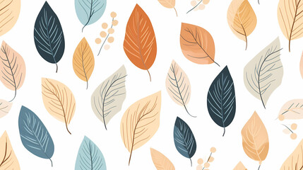 Poster - leaf background watercolor,  seamless pattern