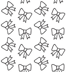 Wall Mural - Vector seamless pattern of hand drawn sketch doodle outline bow ties isolated on white background
