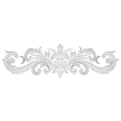 Wall Mural - damask silver light color element oriental vector on PNG transparency background