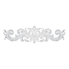 Wall Mural - damask silver light color element oriental vector on PNG transparency background