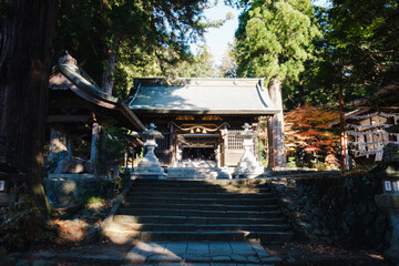 Wall Mural - A beautiful secret temple in Japan during autumn season in the city of fujikawaguchiko