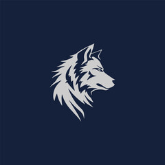 Sticker - Luxury wolf head logo template mascot symbolabstract for Vector Vintage Design Element