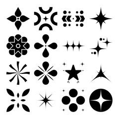 Sticker - shape element set black minimalistic graphic