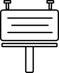 Sticker - Flat illustration of billboard in black line art.