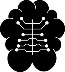 Poster - Icon of b&w brain icon. 