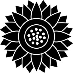 Wall Mural - Vector sign or symbol of sunflower.