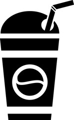 Poster - B&W paper cup glyph icon or symbol.