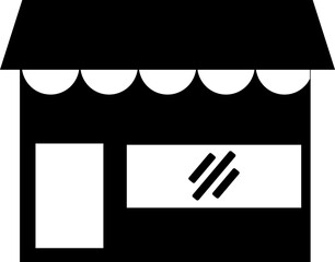 Sticker - Isolated of black store or restaurant icon.