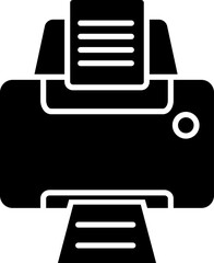 Sticker - Isolated b&w printer icon.  