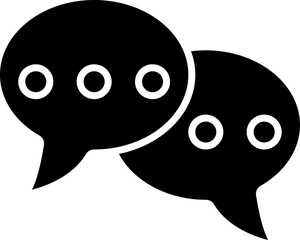 Sticker - Blank speech bubble or chatting icon in b&w color.