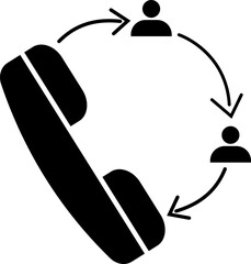 Sticker - Illustration of queue icon in black color.