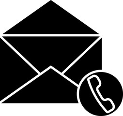 Sticker - Illustration of b&w mail in flat style. 