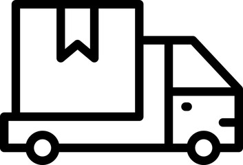 Canvas Print - Pickup truck icon or symbol in line art.