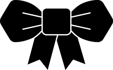 Wall Mural - B&W bow tie icon or symbol.