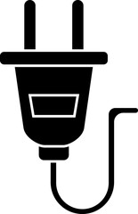 Poster - Flat style plug icon in b&w color.