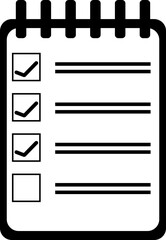 Canvas Print - B&W checklist icon in flat style. 