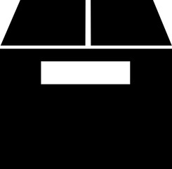 Poster - B&W delivery box icon or symbol.