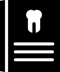 Wall Mural - B&W dentist book in flat style. Glyph icon or symbol.