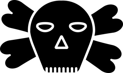 Poster - Black danger icon in flat style.